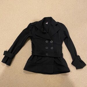MOULE Spring Women's Black Belted Jacket 100% Cotton Jacket Size L